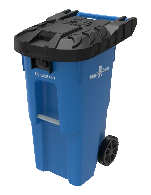 Photo of a 35 Gallon Semi-Automated Bear Resistant Roll-Out Cart