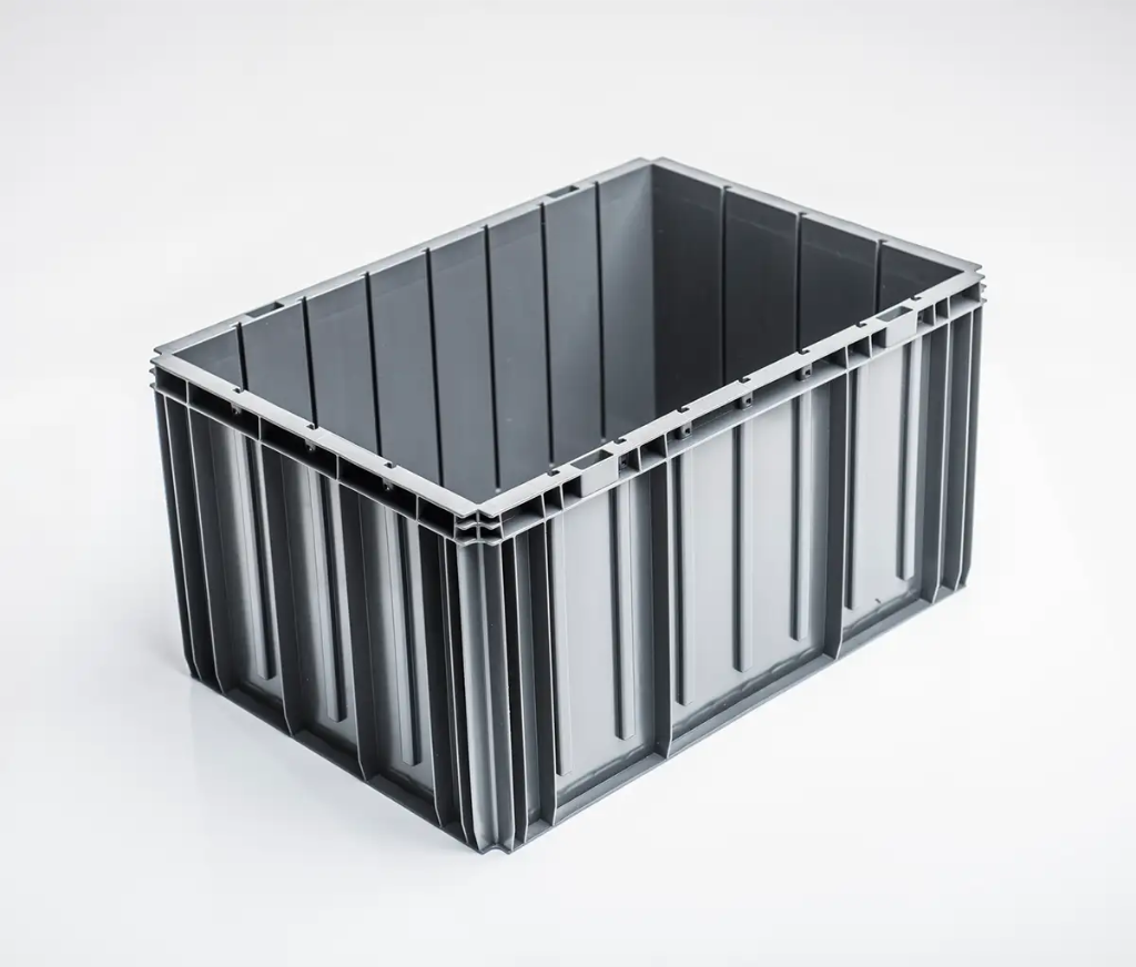 330mm AutoStore gray bin sitting on a white surface