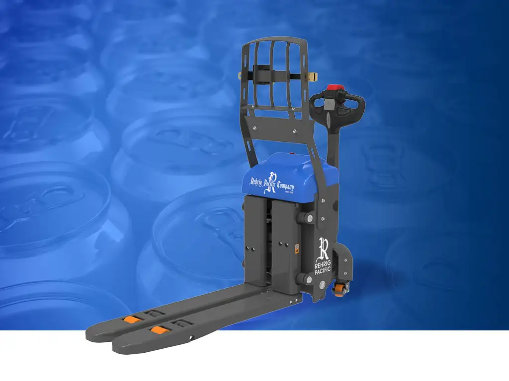 An image of the Rehrig Pacific Duo Lift with cans in the background
